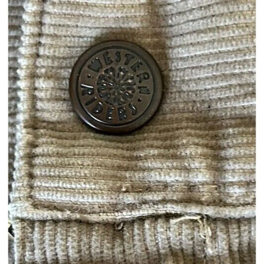 Western Riders Women's 1970's Tan Corduroy Jean's 26x29 Elastic Waist Band